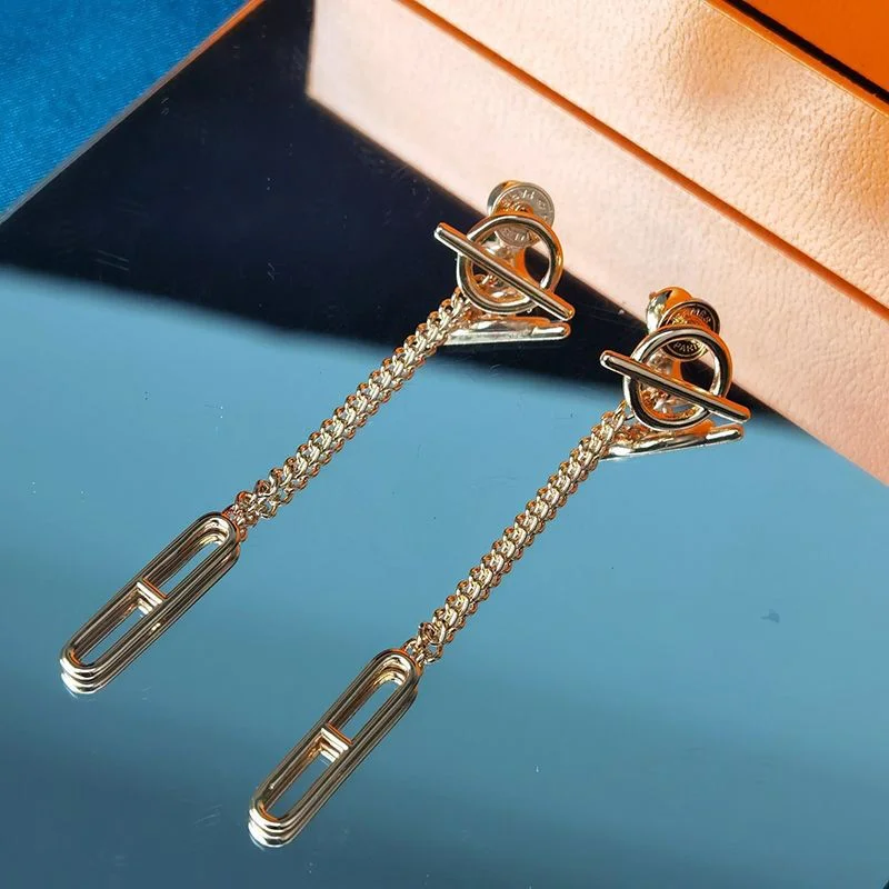 エルメス ファランドール コピー 18K ローズゴールドピアス 3色 H219592B00